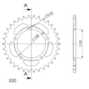 Supersprox Alumiini takaratas RAL-1022:38 Hopea