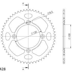 Supersprox Alumiini takaratas RAL-1140:56 Punainen