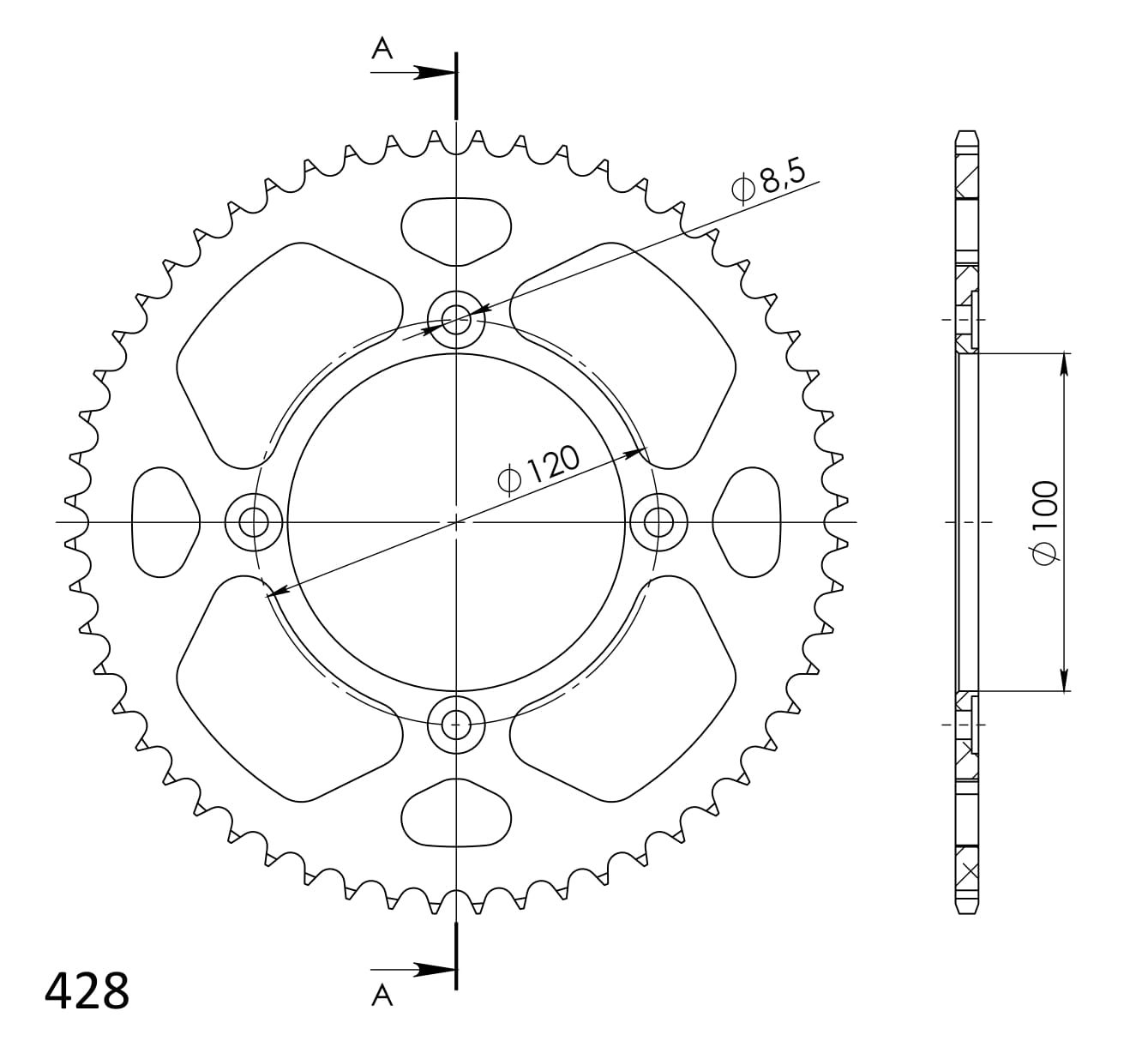 Supersprox Alumiini takaratas RAL-1140:56 Punainen