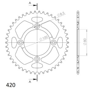 Supersprox Alumiini takaratas RAL-1214:46 Musta