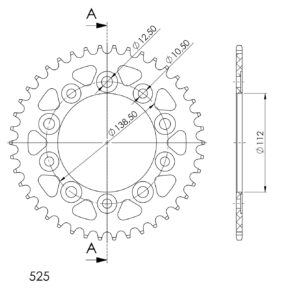 Supersprox Alumiini takaratas RAL-1304:41 Musta