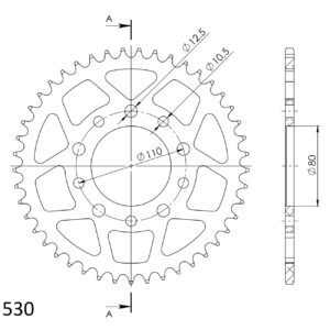Supersprox Alumiini takaratas RAL-1334:42 Musta