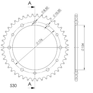 Supersprox Alumiini takaratas RAL-1340:43 Musta