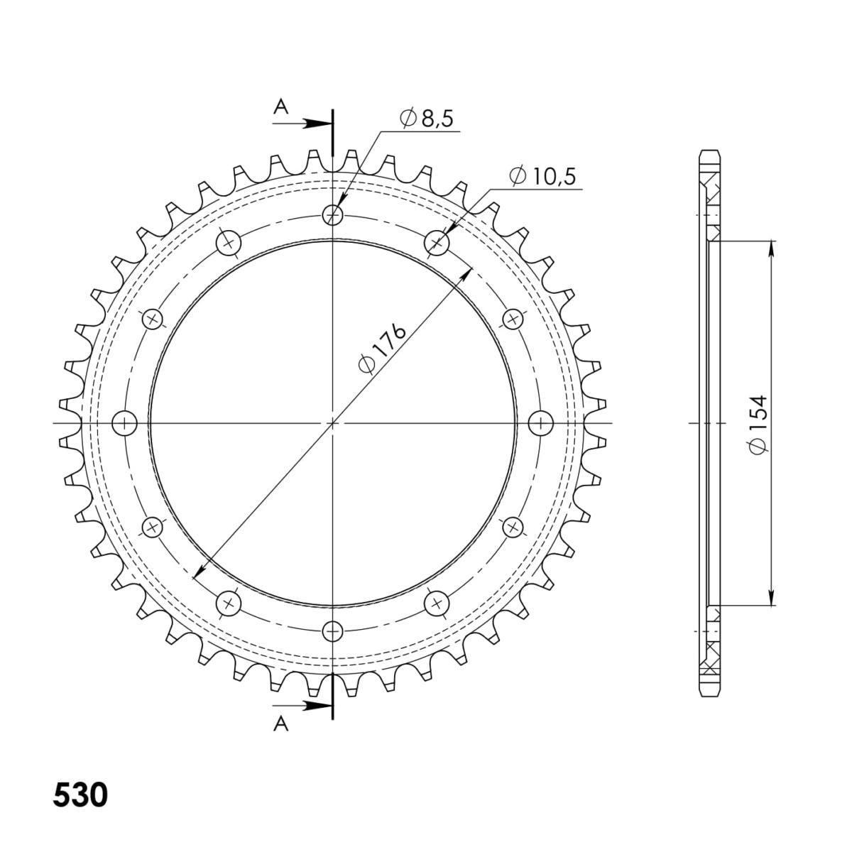 Supersprox Alumiini takaratas RAL-1340:44 Musta