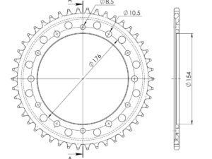 Supersprox Alumiini takaratas RAL-1340:46 Musta