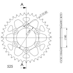 Supersprox Alumiini takaratas RAL-1489:39 Musta