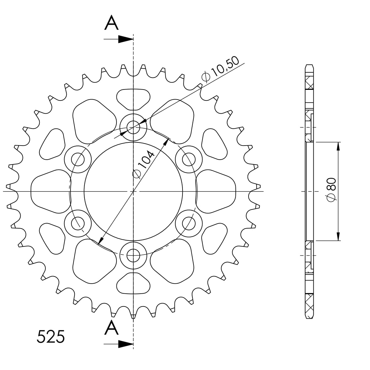 Supersprox Alumiini takaratas RAL-1489:39 Musta