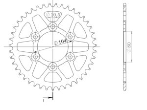 Supersprox Alumiini takaratas RAL-1489:41 Musta