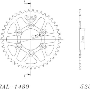 Supersprox Alumiini takaratas RAL-1489:41 Musta