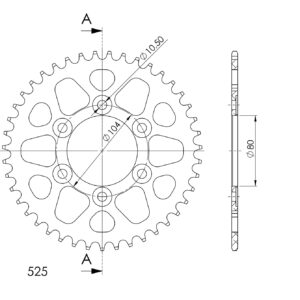 Supersprox Alumiini takaratas RAL-1489:40 Musta