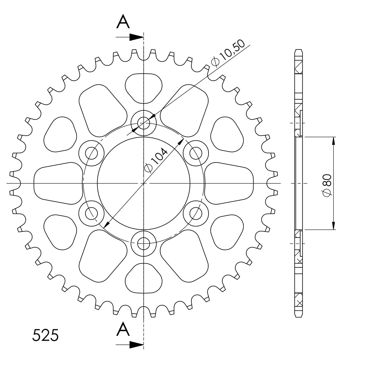 Supersprox Alumiini takaratas RAL-1489:44 Musta