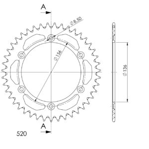 Supersprox Alumiini takaratas RAL-1512:42 Kulta