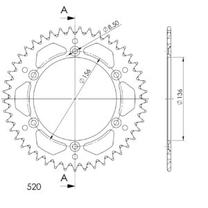 Supersprox Alu Takaratas Husqv. Punainen 45