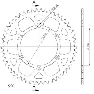 Supersprox Alu Takaratas Husqv. Punainen 52