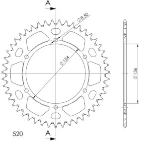 Supersprox Alumiini takaratas RAL-1515:47 Musta