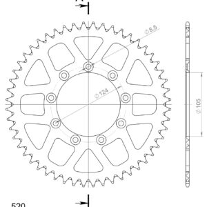 Supersprox Alu Takaratas TM Sininen  52