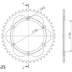 Supersprox Alumiini takaratas RAL-1791:42 Musta