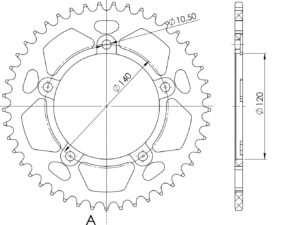 Supersprox Alumiini takaratas RAL-1800:40 Musta