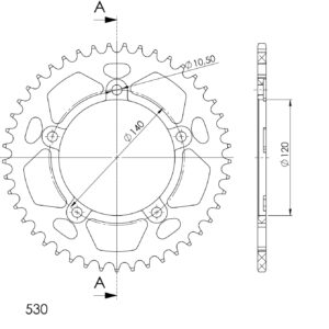 Supersprox Alumiini takaratas RAL-1800:40 Musta