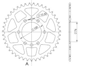 Supersprox Alumiini takaratas RAL-1825:41 Musta