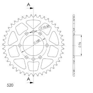 Supersprox Alumiini takaratas RAL-1825:41 Musta