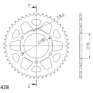 Supersprox Alu TakaratasYA YZF-R125 Punainen 48