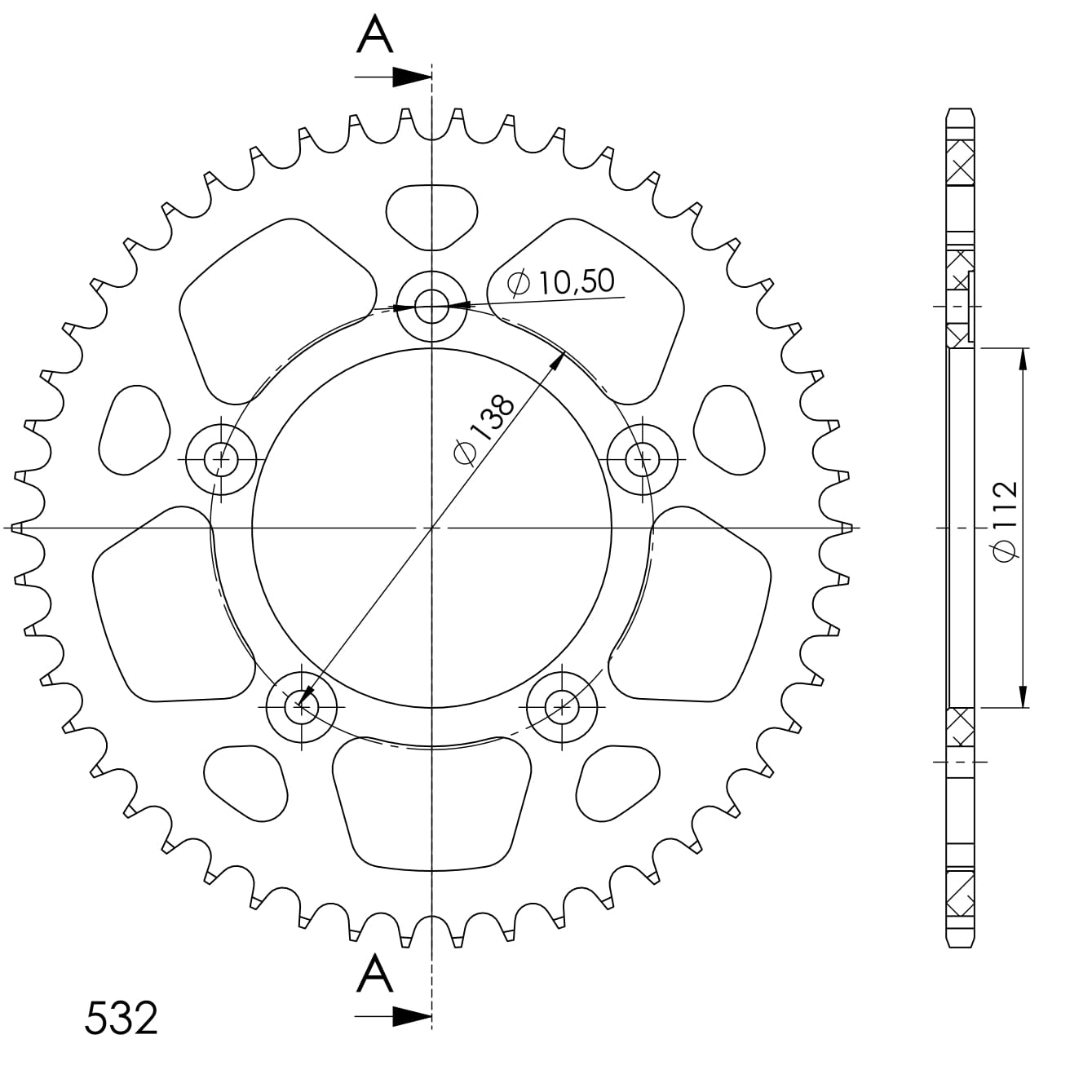 Supersprox Alumiini takaratas RAL-1873:48 Musta