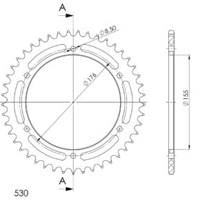 Supersprox Alumiini takaratas RAL-2011:45 Musta