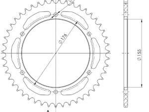 Supersprox Alumiini takaratas RAL-2011:47 Musta