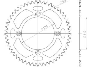 Supersprox Alumiini takaratas RAL-209:53 Musta