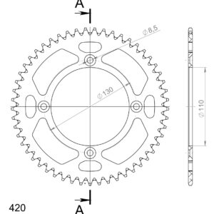 Supersprox Alumiini takaratas RAL-209:53 Musta