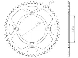 Supersprox Alumiini takaratas RAL-209:55 Musta