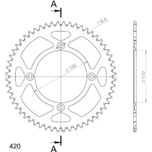 Supersprox Alumiini takaratas RAL-209:56 Musta