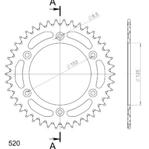Supersprox Alumiini takaratas RAL-210:39 Kulta