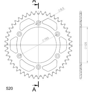 Supersprox Alumiini takaratas RAL-210:45 Hopea