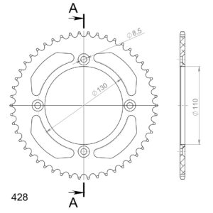 Supersprox Alumiini takaratas RAL-217:49 Musta