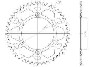 Supersprox Alumiini takaratas RAL-244:49 Musta