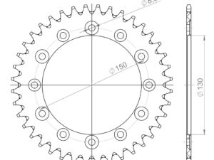 Supersprox Alumiini takaratas RAL-245/2:40 Musta