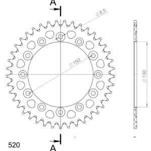 Supersprox Alumiini takaratas RAL-245/2:41 Musta