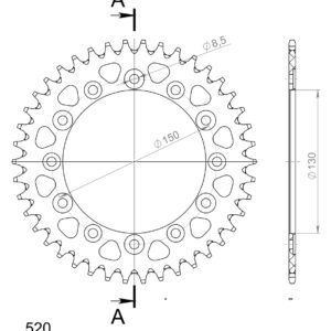 Supersprox Alumiini takaratas RAL-245/2:42 Musta
