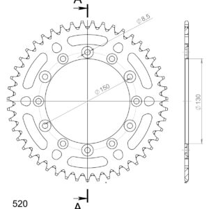 Supersprox Alumiini takaratas RAL-245/2:47 Musta