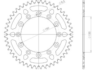 Supersprox Alumiini takaratas RAL-245/2:48 Musta