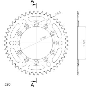 Supersprox Alumiini takaratas RAL-245/2:48 Musta