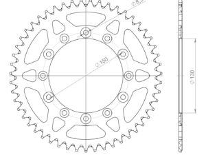 Supersprox Alumiini takaratas RAL-245/2:51 Musta
