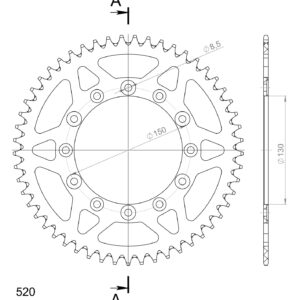 Supersprox Alumiini takaratas RAL-245/2:53 Sininen