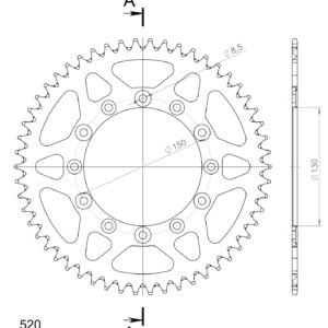 Supersprox Alumiini takaratas RAL-245/2:54 Sininen