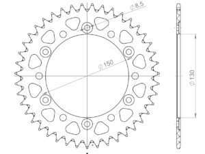 Supersprox Alumiini takaratas RAL-245/3:43 Musta
