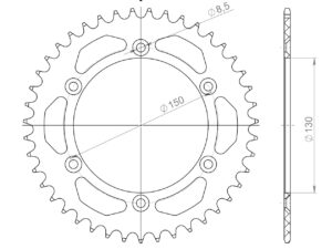 Supersprox Alumiini takaratas RAL-245:38 Punainen