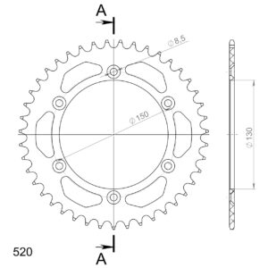 Supersprox Alumiini takaratas RAL-245:38 Punainen