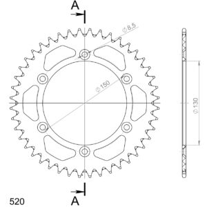 Supersprox Alumiini takaratas RAL-245:44 Hopea